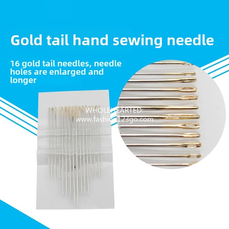 1295★  Golden tail threading needle, hand sewing needle, hand sewing needle embroidery, increased pinhole and lengthened sewing aid