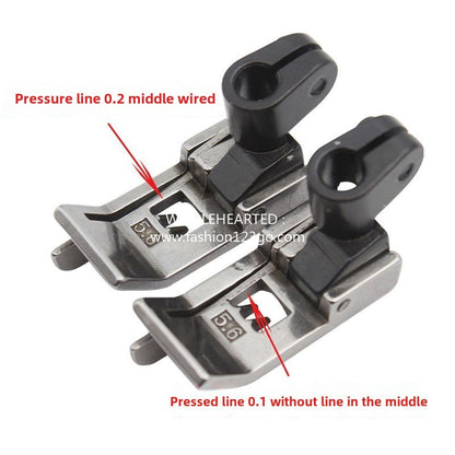 1181★  Interlock sewing machine left and right edge pressing foot, Kancha 5.6 needle position stop pressing foot, three needles and five lines 0.1/0.2 lines