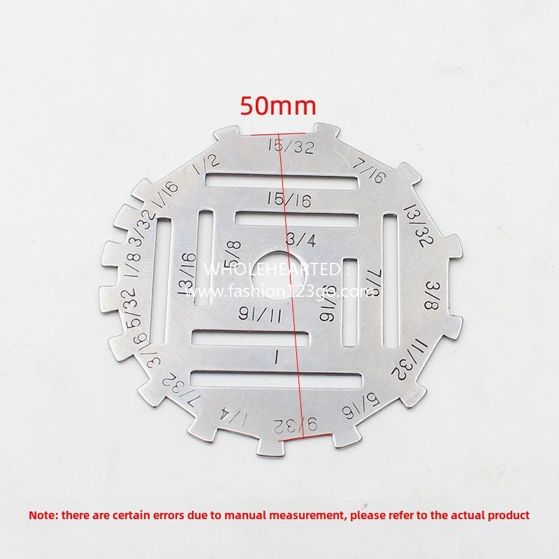 1283★  Multifunctional octagonal portable measuring ruler Cutting gossip ruler Curved plate Metal imperial control dial