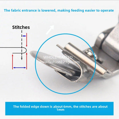 1268★  Industrial sewing machine foot press flat car non-ironing downward folding edge press foot curling edge press foot computer flat car folding edge press foot