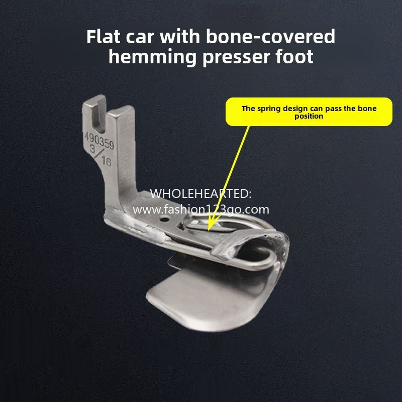 1285★  Flat car through the joint crimping foot, can it be too thick material, thin material bone position crimping device, over the seam head seam is not kaboo