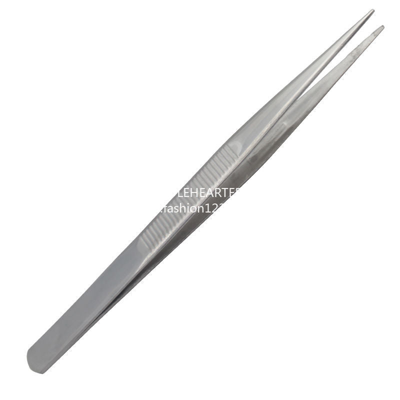 1223★  Refined quality mirror polished lightweight stainless steel tweezers, tweezers non-slip straight head clothing factory