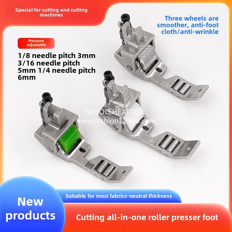 1323★  Sewing machine accessories new cutting bag integrated roller presser foot bag three roller presser foot thin and thick universal anti-eating cloth rush cloth