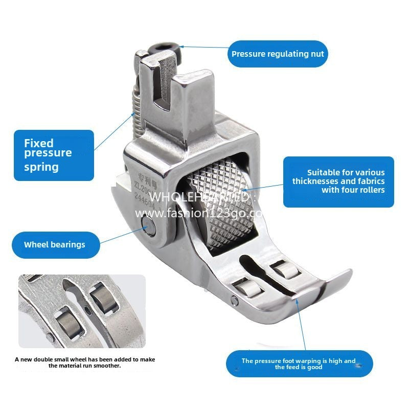 1227★  Boutique high-quality computer flat car three-wheel roller presser foot leather cotton-padded clothes curtain thick material presser foot multi-functional presser foot