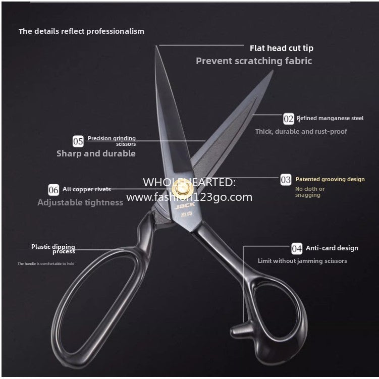 1296★  "Jack, Authorization" high quality clothing large scissors sewing scissors tailor cut 9/10/11/12 inch