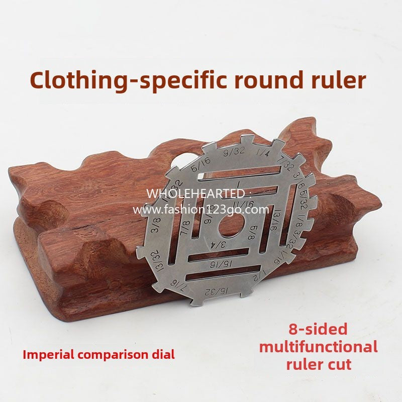 1283★  Multifunctional octagonal portable measuring ruler Cutting gossip ruler Curved plate Metal imperial control dial