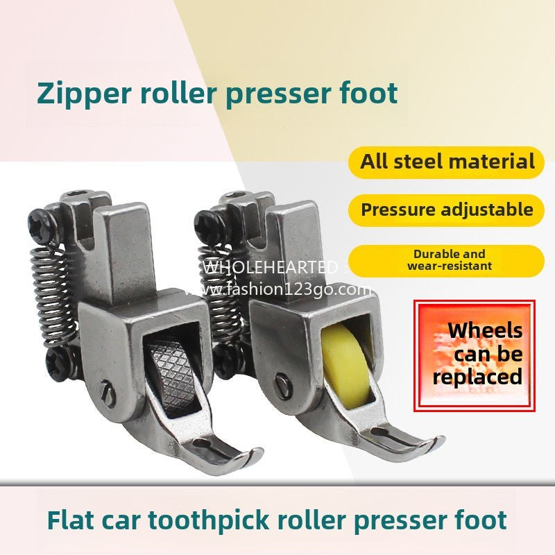 1229★  All-steel toothpick roller presser foot, with zipper on zipper roller presser foot 0.3 narrow presser foot, sewing accessories Daquan