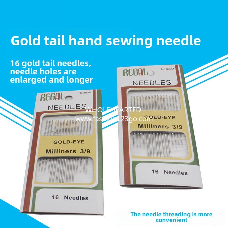 1295★  Golden tail threading needle, hand sewing needle, hand sewing needle embroidery, increased pinhole and lengthened sewing aid