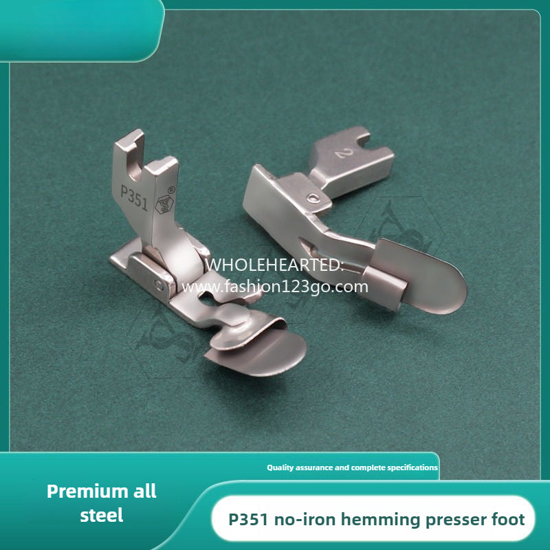 1107★  [New product] P351 non-ironing folding edge pressing foot, turtle hat under folding flat car crimping drum tool