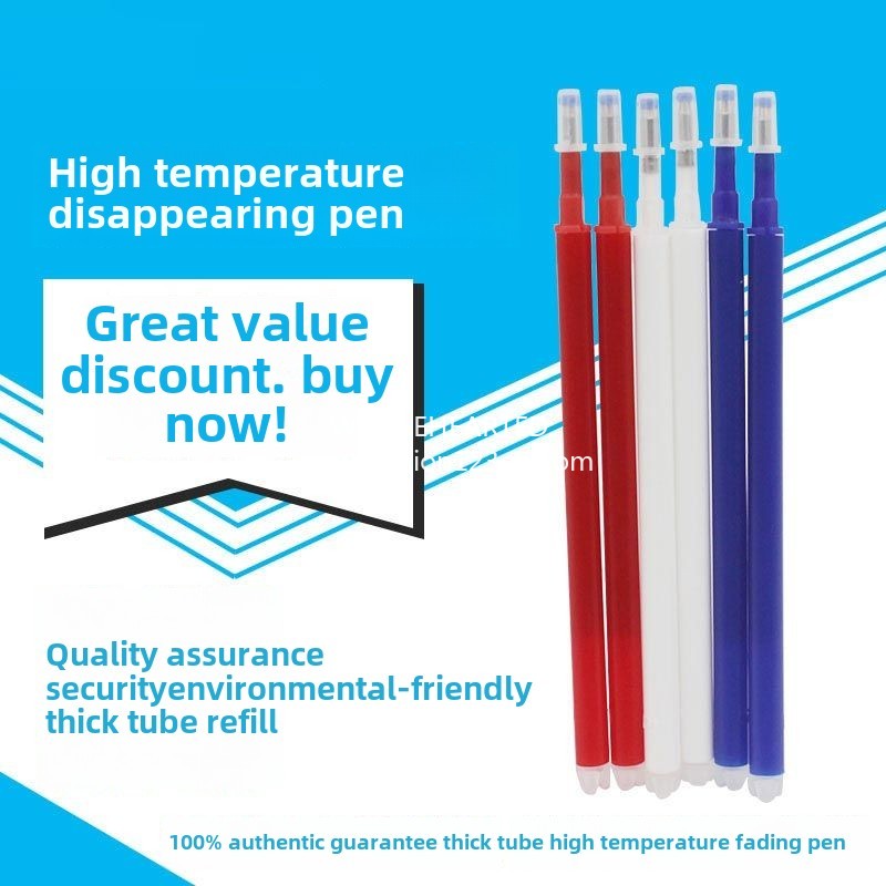 1298★  Factory direct sales high temperature disappearance pen thick rod, clothing leather special point pen, disappearance refill fabric heat elimination pen