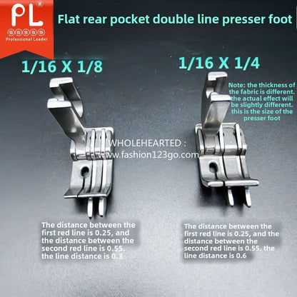 1211★  All-steel SP-18 double knife presser foot jeans back bag tangential presser foot 0.1/0 open line double stop flat car presser foot