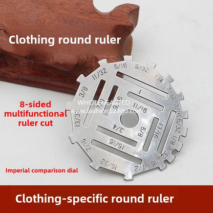 1283★  Multifunctional octagonal portable measuring ruler Cutting gossip ruler Curved plate Metal imperial control dial