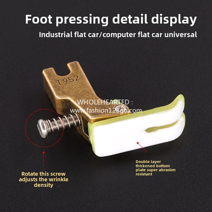 1149★  New Flat Car T952 Plastic Adjustable Wrinkle Presser Foot Sewing Machine Pumping Wrinkle Wrinkle Presser Foot Sewing Machine Accessories