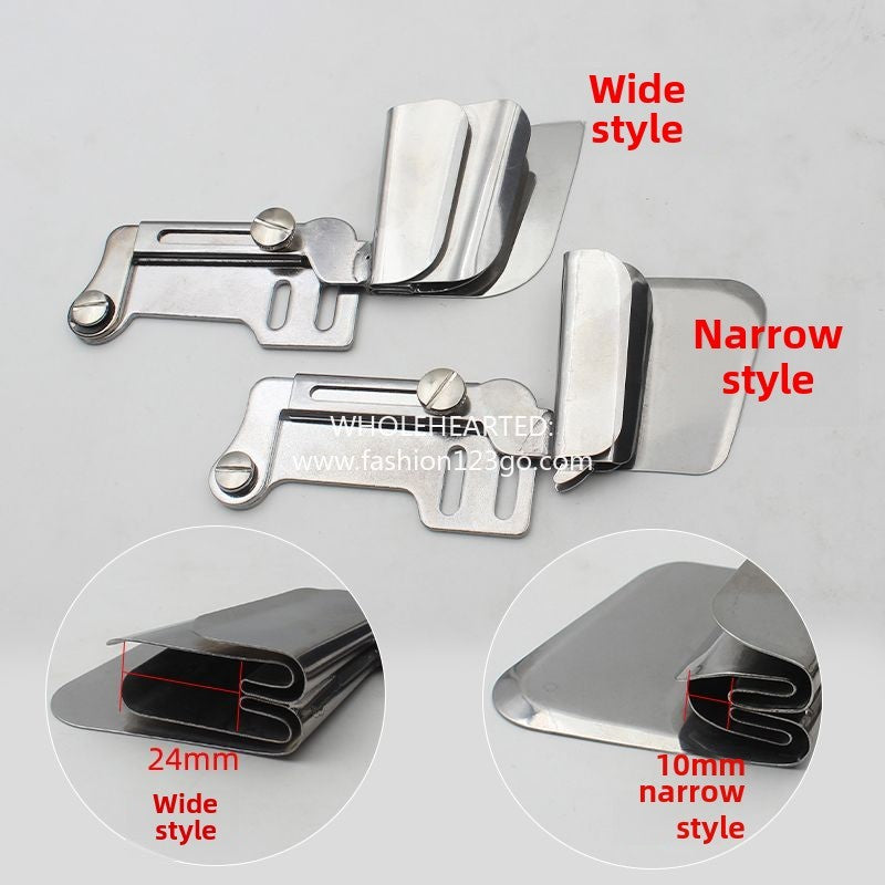 1299★  Industrial sewing machine flat car sewing tube, upper and lower double-layer fabric alignment adjustment straight wire hemming device