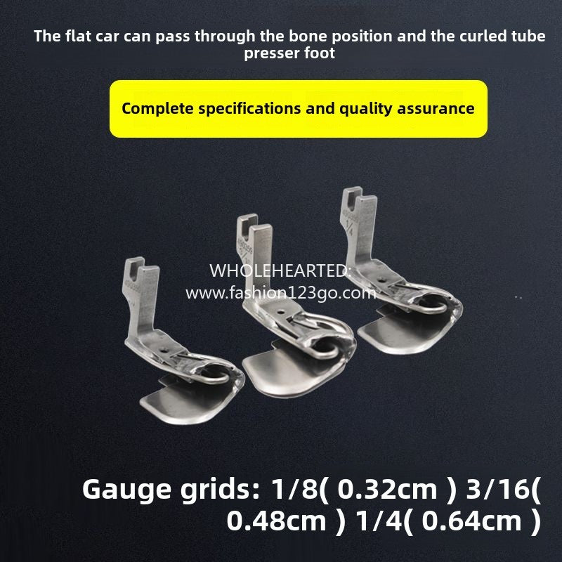 1285★  Flat car through the joint crimping foot, can it be too thick material, thin material bone position crimping device, over the seam head seam is not kaboo