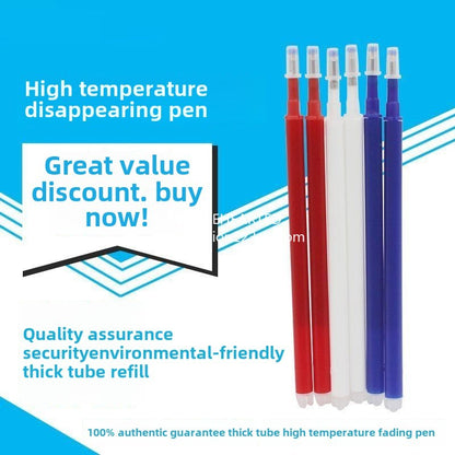 1298★  Factory direct sales high temperature disappearance pen thick rod, clothing leather special point pen, disappearance refill fabric heat elimination pen