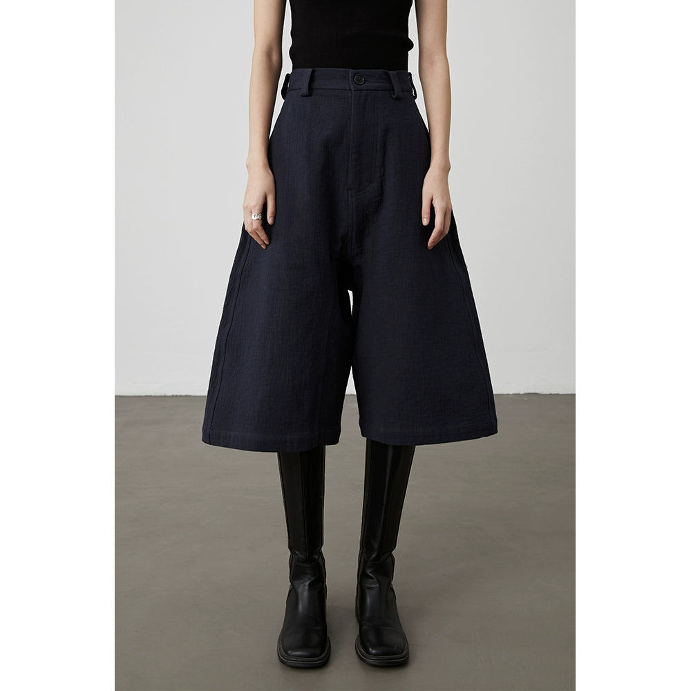 [Freier Schritt] CAREMIND Nischen-High-End-Chic-Sieben-Punkt-Hose mit weitem Bein, vielseitige Yamamoto-Mid-Culottes im ausländischen Stil 