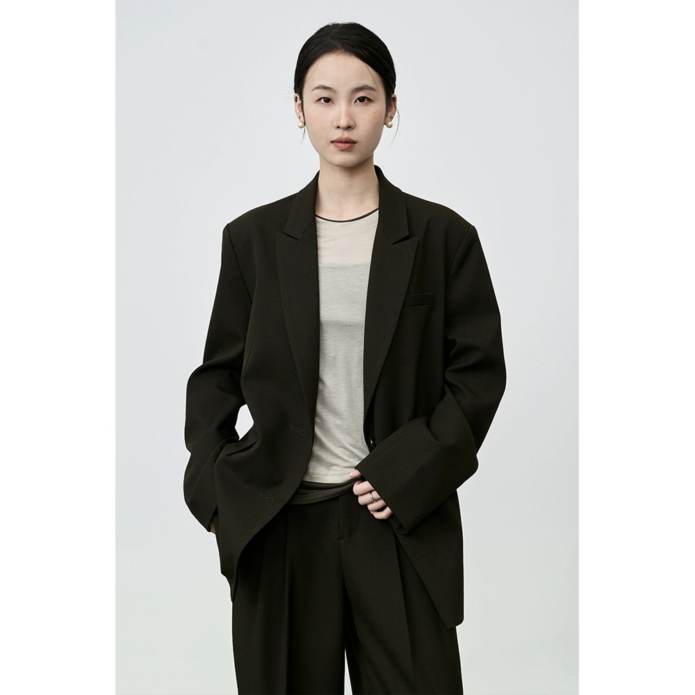 CAREMIND autumn new blazer women's senior commuter design sense niche coffee suit