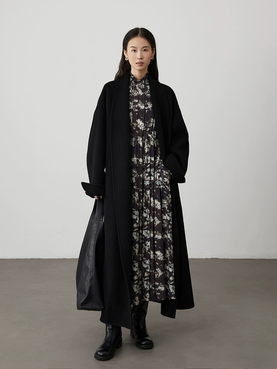 [Nomadic Garden] CAREMIND Herbst- und Winterkleid mit Rollkragen und langen Ärmeln, koreanische Kleidung mit langem Rock 