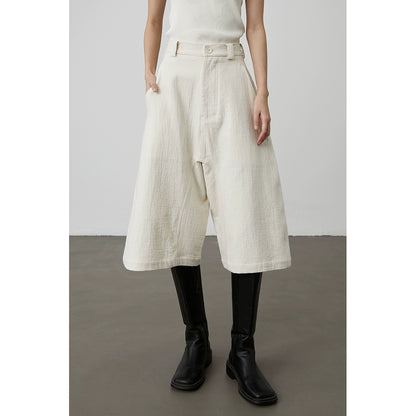 [Freier Schritt] CAREMIND Nischen-High-End-Chic-Sieben-Punkt-Hose mit weitem Bein, vielseitige Yamamoto-Mid-Culottes im ausländischen Stil 