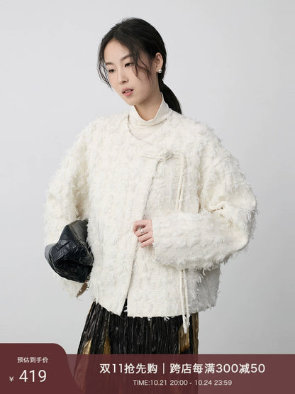 CAREMIND [Guoyun Tianxiang] New Chinese Xiaoxiangfeng exquisite long-sleeved jacket chic button cardigan top