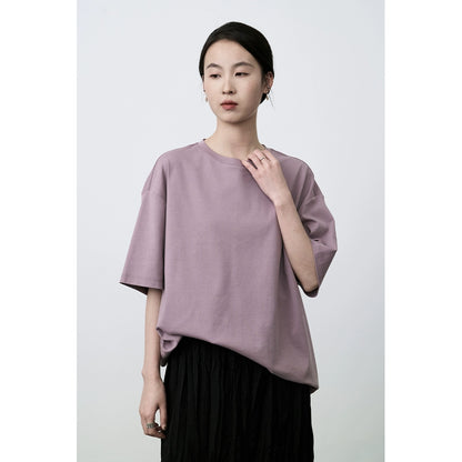 CAREMIND2024 new short-sleeved six-color basic loose and thin half-sleeved crew neck top for women