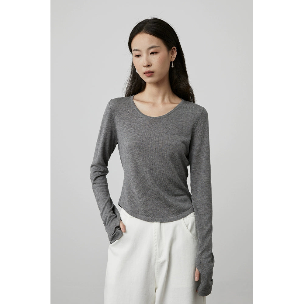 [Anxin T] CAREMIND vierfarbiger individueller Tencel-Wollpullover für Damen, klassisch, schlicht, hautfreundlich, Hemdoberteil 