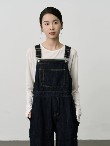 CAREMIND retro marineblau werkzeug denim overalls neue Koreanische version dünne alter-reduzierung 