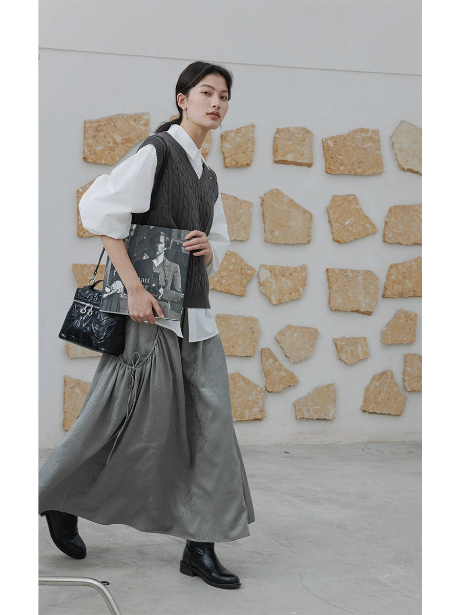 CAREMIND [Twilight] Original new skirt Heavy industry jacquard texture skirt Women's commute