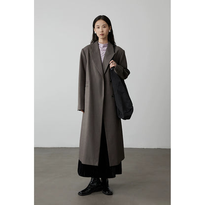 [Jazzanzug] Grauer Silhouettenmantel von CAREMIND, langer High-End-Trenchcoat im Kniestil 