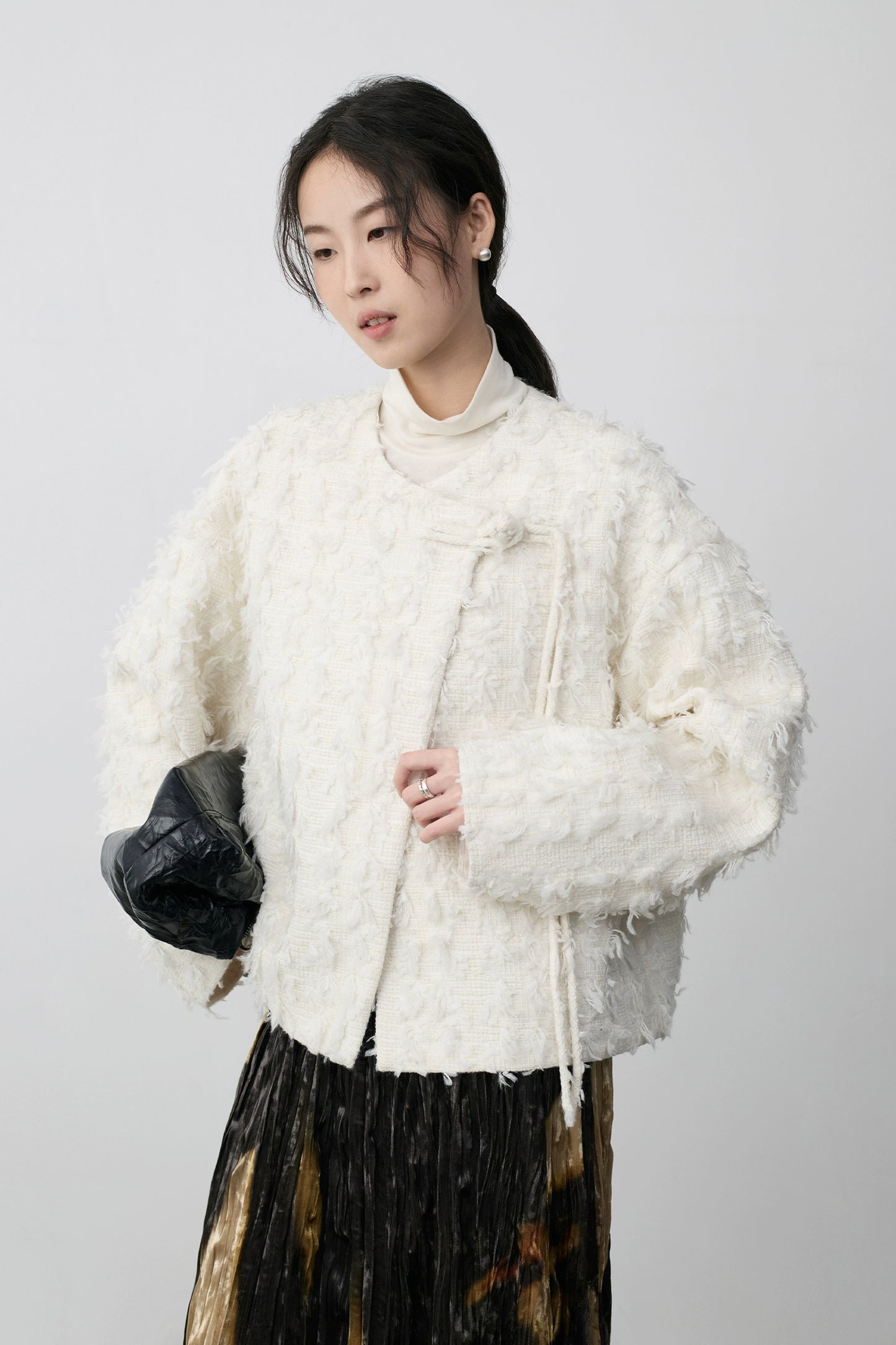 CAREMIND [Guoyun Tianxiang] New Chinese Xiaoxiangfeng exquisite long-sleeved jacket chic button cardigan top