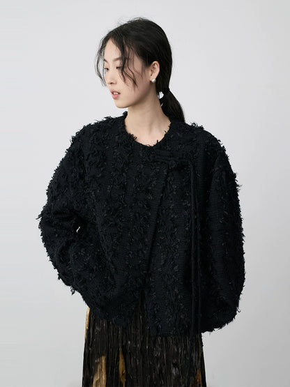 CAREMIND [Guoyun Tianxiang] New Chinese Xiaoxiangfeng exquisite long-sleeved jacket chic button cardigan top