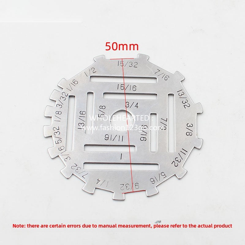 1283★  Multifunctional octagonal portable measuring ruler Cutting gossip ruler Curved plate Metal imperial control dial