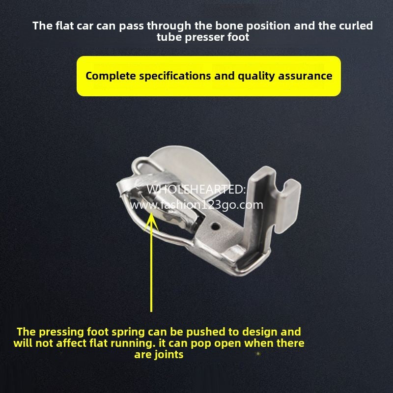 1285★  Flat car through the joint crimping foot, can it be too thick material, thin material bone position crimping device, over the seam head seam is not kaboo