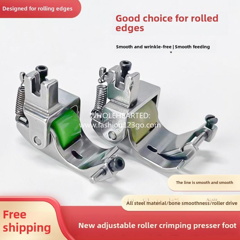 1334★  [Q5Q7 anti-beating and twisting roller crimping foot] Adjustable crimping width for crimping, no wrinkling rib