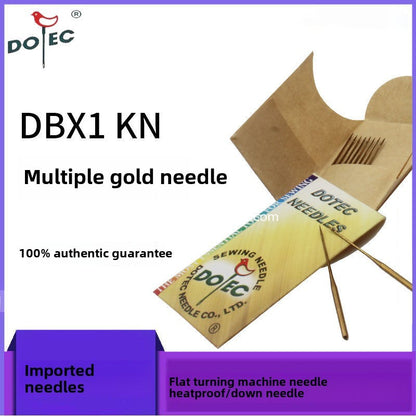 1138 ★ New DBX1 Duote down jacket special No. 7 gold needle, machine needle, titanium-plated round head gold needle, flat car high-speed heat-proof gold needle