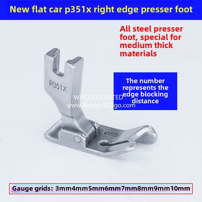 1261★  Sewing machine accessories [P351X] All-steel presser foot flat car presses bright and dark line thick material presser foot specifications are complete