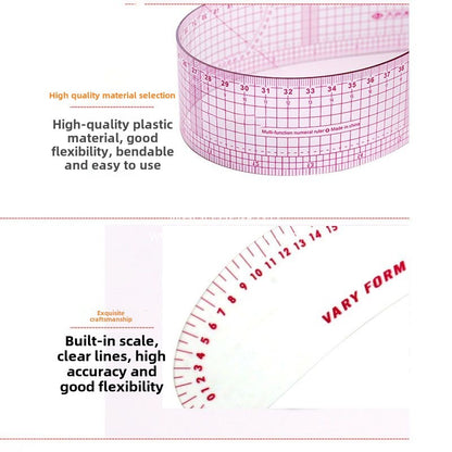 1290★  New 12-260 large curved ruler, plate ruler, clothing cutting tool, arc ruler, large knife ruler