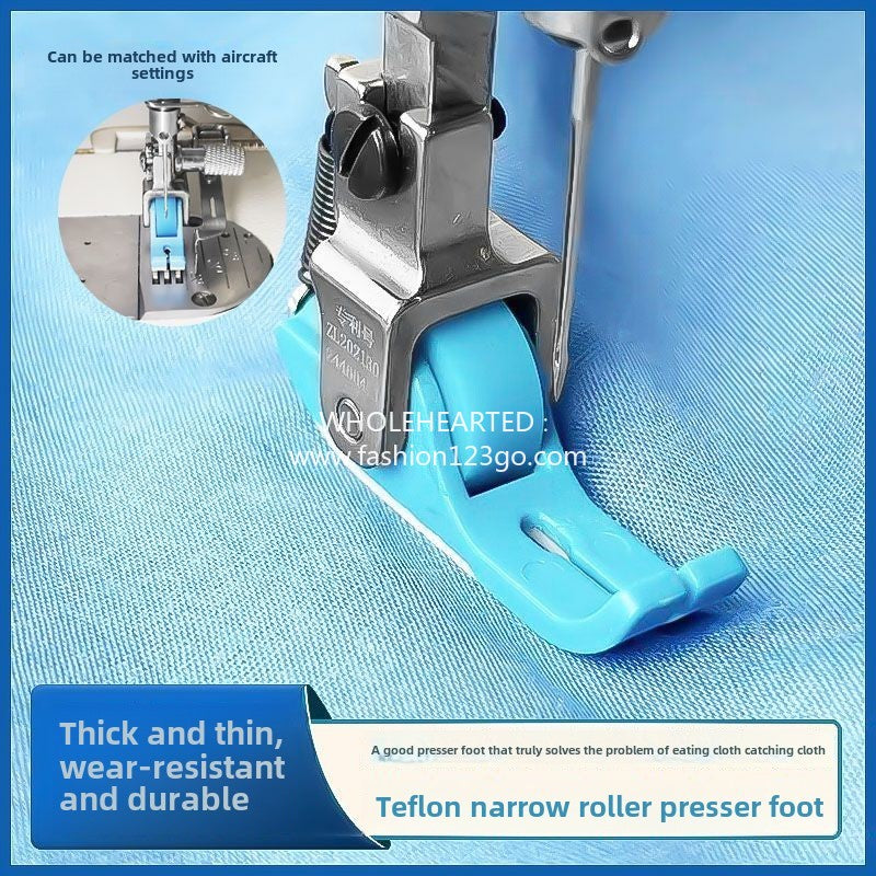 1159★  New product 2025 New flat car Teflon narrow roller presser foot Plastic roller presser foot Thin material Universal anti-eating cloth