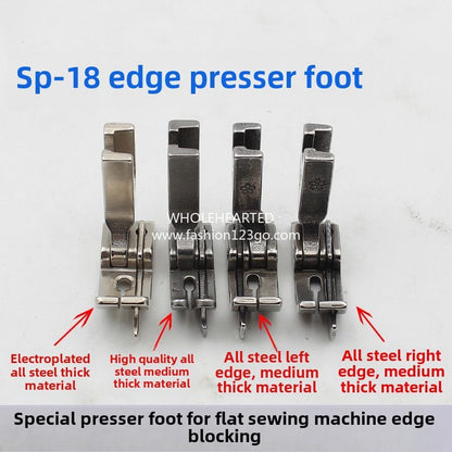 1207★  Flat car computer car SP-18 right stop edge presser foot with knife presser foot 1/4 1/8 1/16 3/16