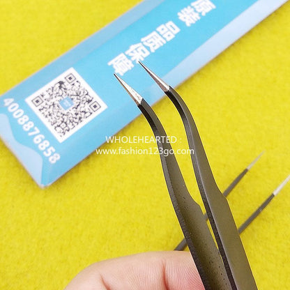 1279★ [Original factory installed] Stainless steel anti-static tweezers Sewing tools Tweezers pointed thickened anti-skid tweezers