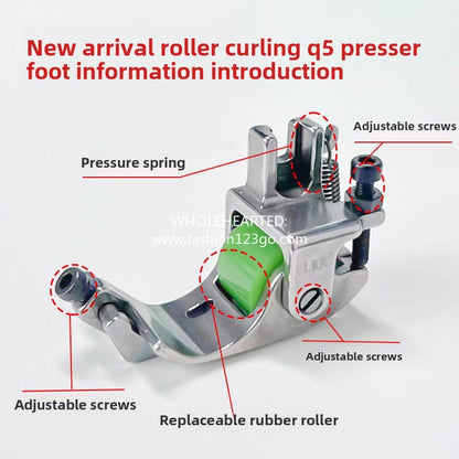 1334★  [Q5Q7 anti-beating and twisting roller crimping foot] Adjustable crimping width for crimping, no wrinkling rib