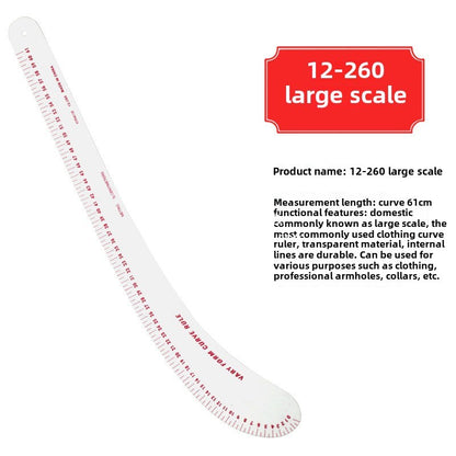 1290★  New 12-260 large curved ruler, plate ruler, clothing cutting tool, arc ruler, large knife ruler