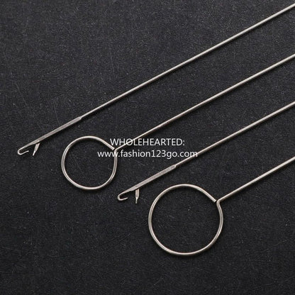 1109★  crochet stainless steel full set of super long crochet tape turner DIY rope threading tool anti-ear crochet tape threading needle