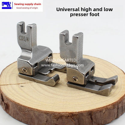 1214★  Flat car all-steel left and right universal high and low presser foot Flat car high and low presser foot, rib stop presser foot pressure 0.1 0.2 lines