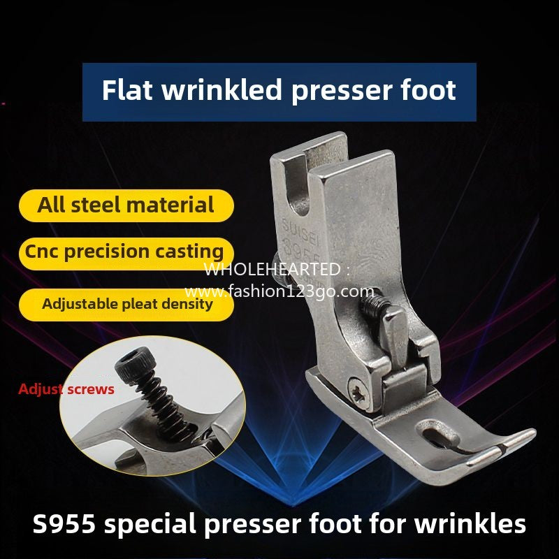 1281★  Computer flat car adjustable wrinkle and fold presser foot, all-steel wrinkle and wrinkle presser foot, boutique presser foot P952 S952