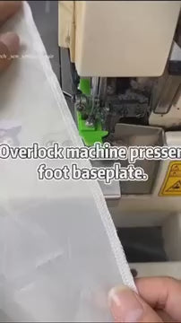 1034★ Kaki penekan mesin kelim empat kawat Teflon yang menebal, kaki penekan lem mobil, mesin jahit tepi industri, pelat dasar plastik pengunci tepi