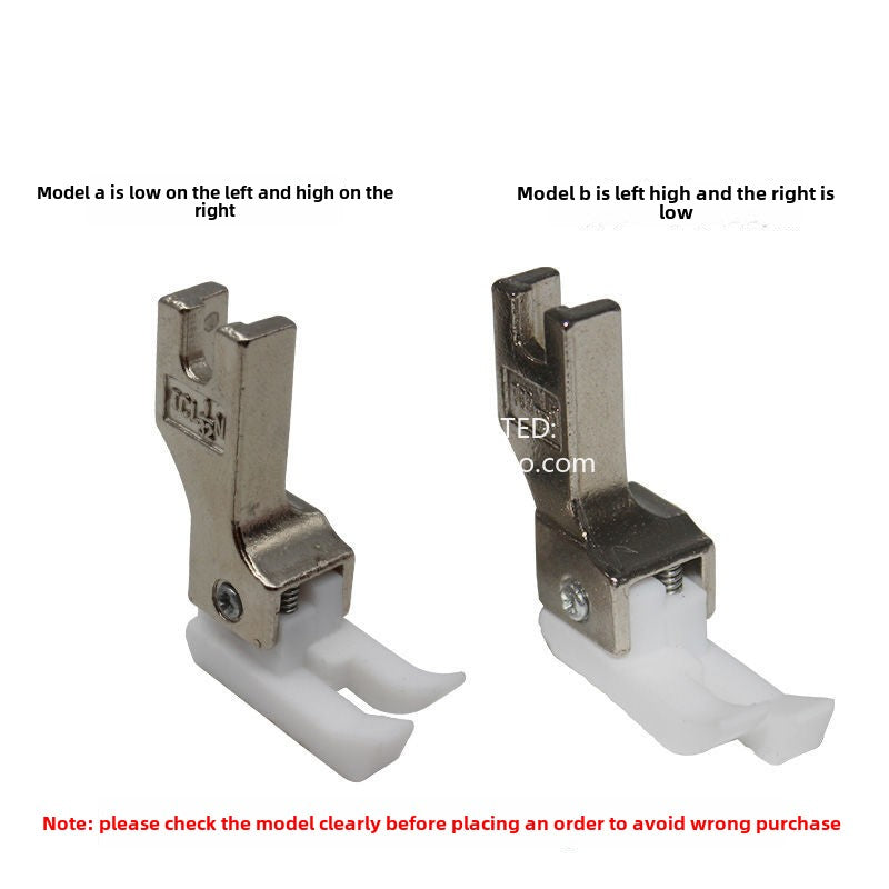 1338★  Computer flat car smart foot plastic high and low presser foot TCLTCR positive and negative high and low, white background anti-wear Teflon presser foot