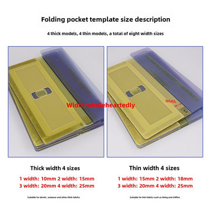 1007Three-fold pocket crimping template, sewing machine flat car single needle car double needle non-ironing bag folding tool