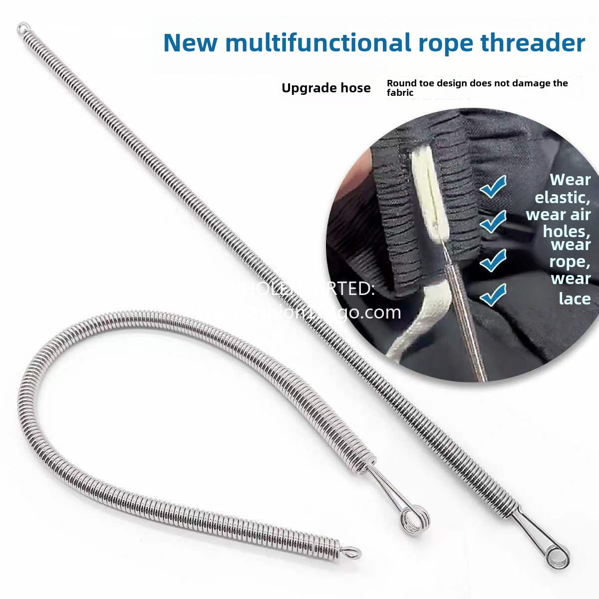 1090★  New bending rope threading tool Multifunctional spring eye piercer Clothes rubber band wearing elastic aid